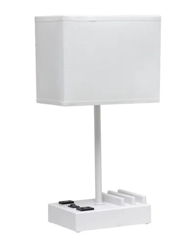Lalia Home 15.3in Modern Rectangular Multi-use Lamp With 2 Usb Ports And Charging Outlet