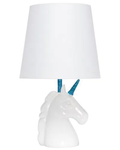 Lalia Home 15.5in Sparkling Glitter Unicorn Table Lamp With Led Bulb Included In Burgundy