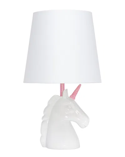 Lalia Home 15.5in Sparkling Glitter Unicorn Table Lamp With Led Bulb Included In White