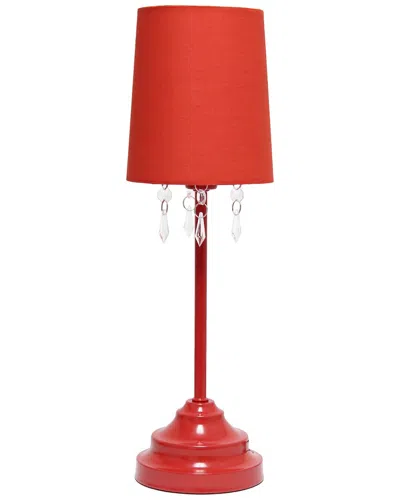 Lalia Home 17.25in Contemporary Crystal Droplet Table Lamp In Red