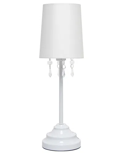 Lalia Home 17.25in Contemporary Crystal Droplet Table Lamp In White