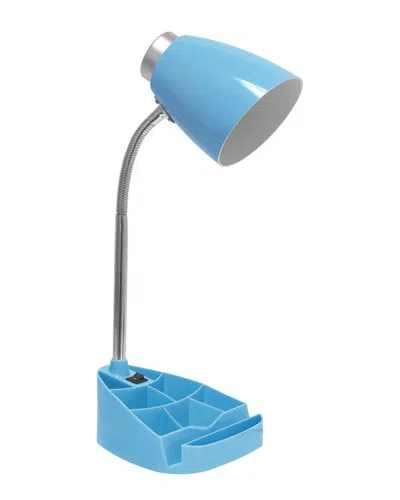 Lalia Home Laila Home Gooseneck Organizer Desk Lamp With Ipad Tablet Stand Book Holder In Blue