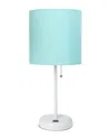 Lalia Home 19.5in Stick Table Desk Lamp With Usb Charging Port, Drum Shade &  Led Bulb Included