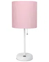Lalia Home 19.5in Stick Table Desk Lamp With Usb Charging Port, Drum Shade &  Led Bulb Included