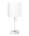 Lalia Home 19.5in Stick Table Desk Lamp With Usb Charging Port, Drum Shade &  Led Bulb Included