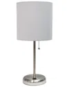 Lalia Home 19.5in Stick Table Desk Lamp With Usb Charging Port, Drum Shade &  Led Bulb Included