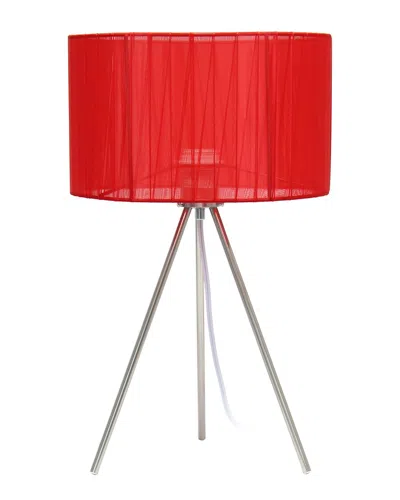 Lalia Home 19.69in Contemporary Pedestal Table Lamp In Brown