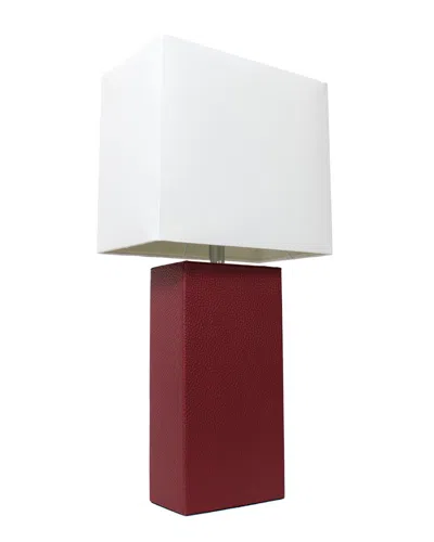 Lalia Home 21in Modern Leather Wrapped Table Lamp With Led Bulb Included In Blue