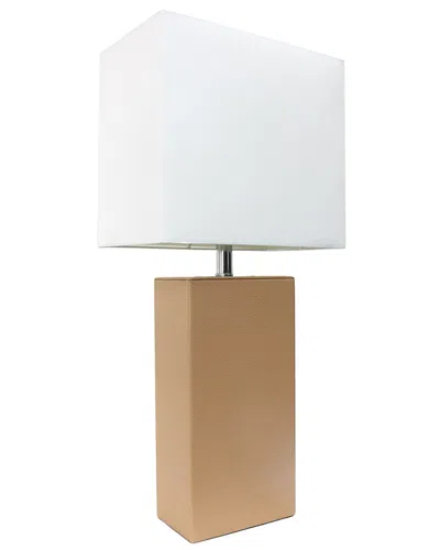 Lalia Home 21in Modern Leather Wrapped Table Lamp With Led Bulb Included In Blue