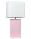Lalia Home 21in Modern Leather Wrapped Table Lamp With Led Bulb Included