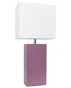 Lalia Home 21in Modern Leather Wrapped Table Lamp With Led Bulb Included