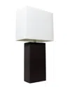 Lalia Home 21in Modern Leather Wrapped Table Lamp With Led Bulb Included