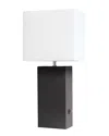Lalia Home 21in Modern Leather Wrapped Table Lamp With Led Bulb Included