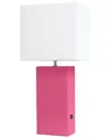Lalia Home 21in Modern Leather Wrapped Table Lamp With Usb Port & Led Bulb  Included