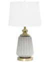 Lalia Home 25in Classic Fluted Ceramic And Metal Table Lamp In Grey
