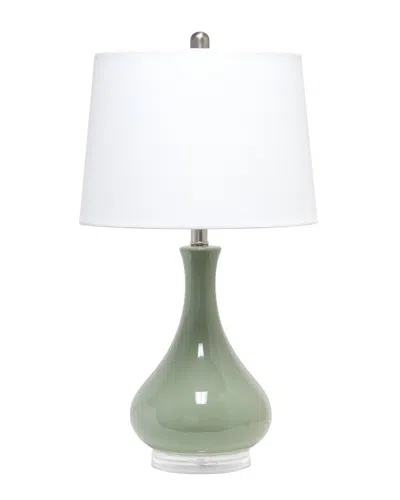 Lalia Home 26.25in Classix Modern Ceramic Droplet Table Lamp In Green