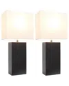 Lalia Home Laila Home 2pk Modern Leather Table Lamps With White Fabric Shades In Brown