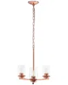 Lalia Home 3-light 15in Classic Contemporary Clear Glass And Metal Hanging  Pendant Chandelier In Gold