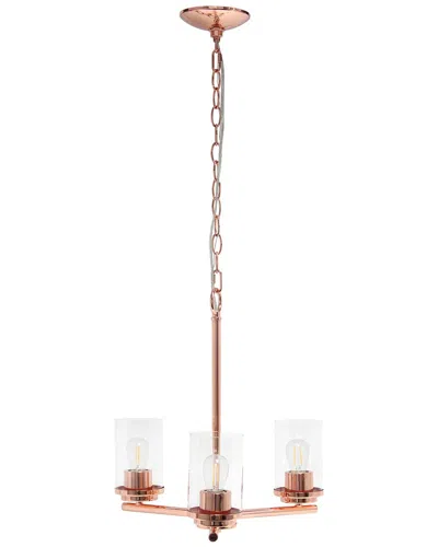 Lalia Home 3-light 15in Classic Contemporary Clear Glass And Metal Hanging  Pendant Chandelier In Gold