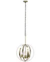 Lalia Home 3-light 18in Adjustable Industrial Globe Hanging Metal And Clear  Glass Ceiling Pendant In Gold