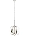 Lalia Home 3-light 18in Adjustable Industrial Globe Hanging Metal And Clear  Glass Ceiling Pendant In Silver
