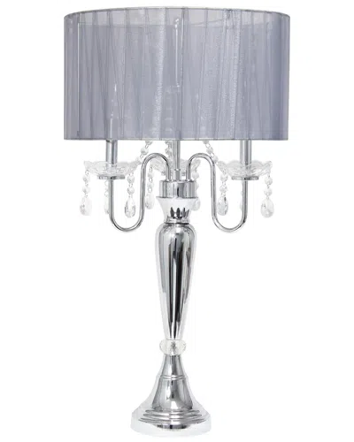 Lalia Home 31in Cascading Crystal Table Lamp In Metallic