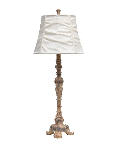 Lalia Home 31in Tall Vintage Embellished Table Lamp With Ruffled Shade In Cream
