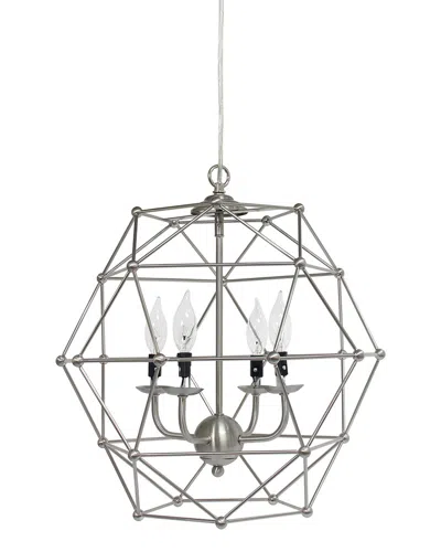 Lalia Home Laila Home 4-light Hexagon Industrial Rustic Pendant-light In Brown