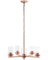 Lalia Home 5-light 20.5in Classic Contemporary Clear Glass And Metal Hanging  Pendant Chandelier In Gold