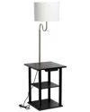 Lalia Home 57in Modern 2-tier End Table Floor Lamp With 2 Usb Charging Ports &  Power Outlet
