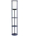 Lalia Home 62.5in Round Modern Shelf Etagere Organizer Storage Floor Lamp In Blue