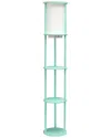 Lalia Home 62.5in Round Modern Shelf Etagere Organizer Storage Floor Lamp In Blue