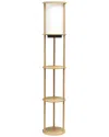 Lalia Home 62.5in Round Modern Shelf Etagere Organizer Storage Floor Lamp In Brown