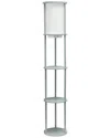 Lalia Home 62.5in Round Modern Shelf Etagere Organizer Storage Floor Lamp In Grey
