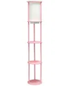 Lalia Home 62.5in Round Modern Shelf Etagere Organizer Storage Floor Lamp In Pink