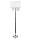 Lalia Home 62in Glamorous Cascading Crystal Floor Lamp