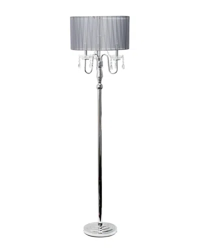 Lalia Home 62in Glamorous Cascading Crystal Floor Lamp In Metallic