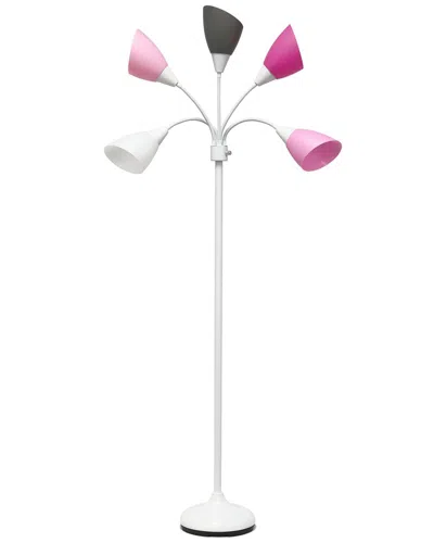 Lalia Home 67in Contemporary Multi Head Medusa 5 Light Adjustable Gooseneck  White Floor Lamp