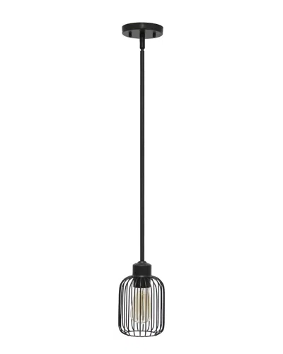 Lalia Home 7in Ironhouse Industrial Decorative Hanging Mini Pendant In Black