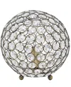 LALIA HOME 8" ELIPSE MEDIUM CONTEMPORARY METAL CRYSTAL ROUND SPHERE GLAMOROUS ORB TABLE LAMP