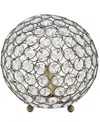 Lalia Home 8" Elipse Medium Contemporary Metal Crystal Round Sphere Glamorous Orb Table Lamp In Antique Brass