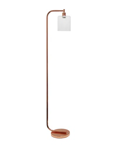Lalia Home Antique Style Industrial Iron Lantern Floor Lamp In Rose