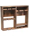 Lalia Home Bartow Wall Mounted Wood Wine Rack Shelf With Glass Holder In Brown