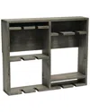 Lalia Home Bartow Wall Mounted Wood Wine Rack Shelf With Glass Holder In Gray