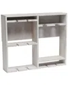 Lalia Home Bartow Wall Mounted Wood Wine Rack Shelf With Glass Holder In White
