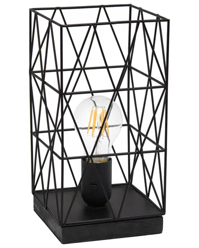 Lalia Home Laila Home Black Geometric Square Metal Table Lamp