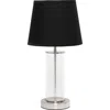 Lalia Home Brushed Metal & Glass Table Lamp In Black