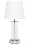 Lalia Home Brushed Metal & Glass Table Lamp In White