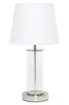 Lalia Home Brushed Metal & Glass Table Lamp In Brushed Nickel/white Shade