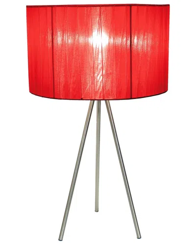 Lalia Home Laila Home Brushed Nickel Tripod Table Lamp With Pleated Silk Sheer Shade In Brown